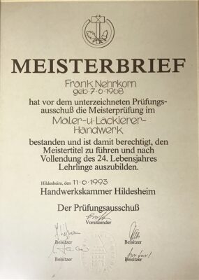 Malermeister Frank Nehrkorn Bad Gandersheim