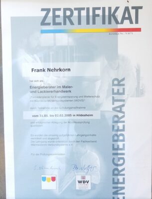 Malermeister Frank Nehrkorn Bad Gandersheim